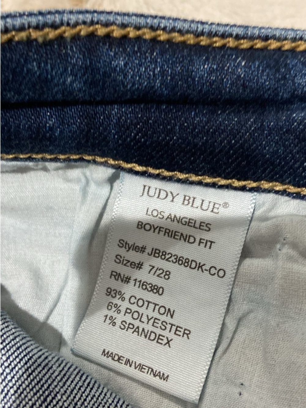 Judy Blue Boyfriend Fit Dark Indigo Skinny Jeans - Picture 6 of 8